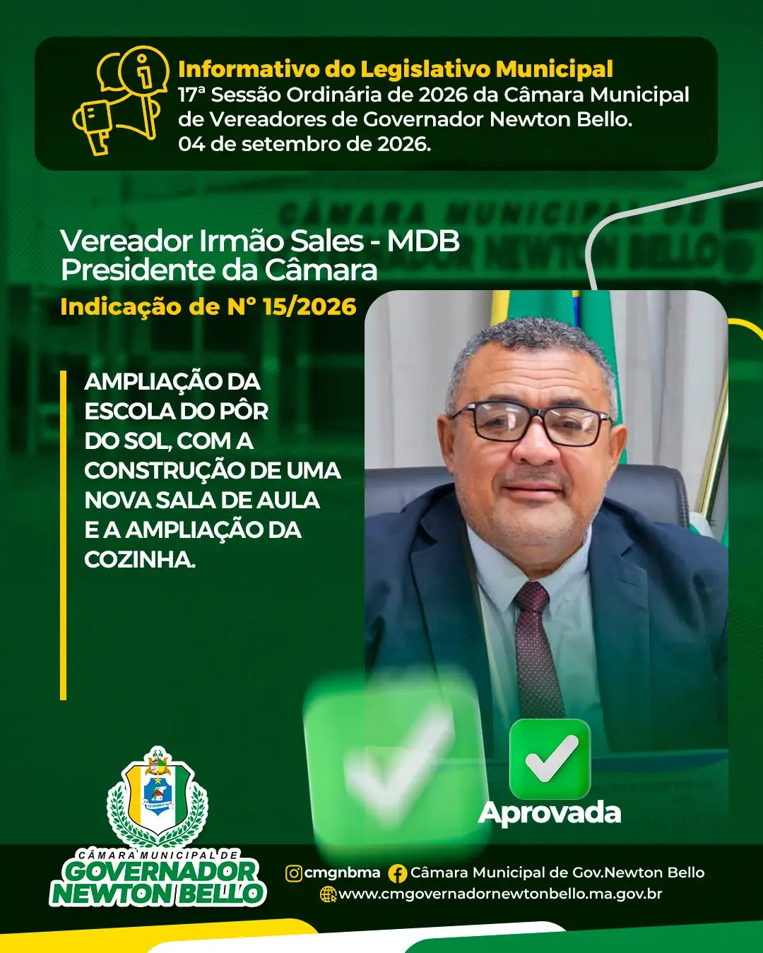 Indicações Aprovadas na 17ª Sessão Ordinária de 2026