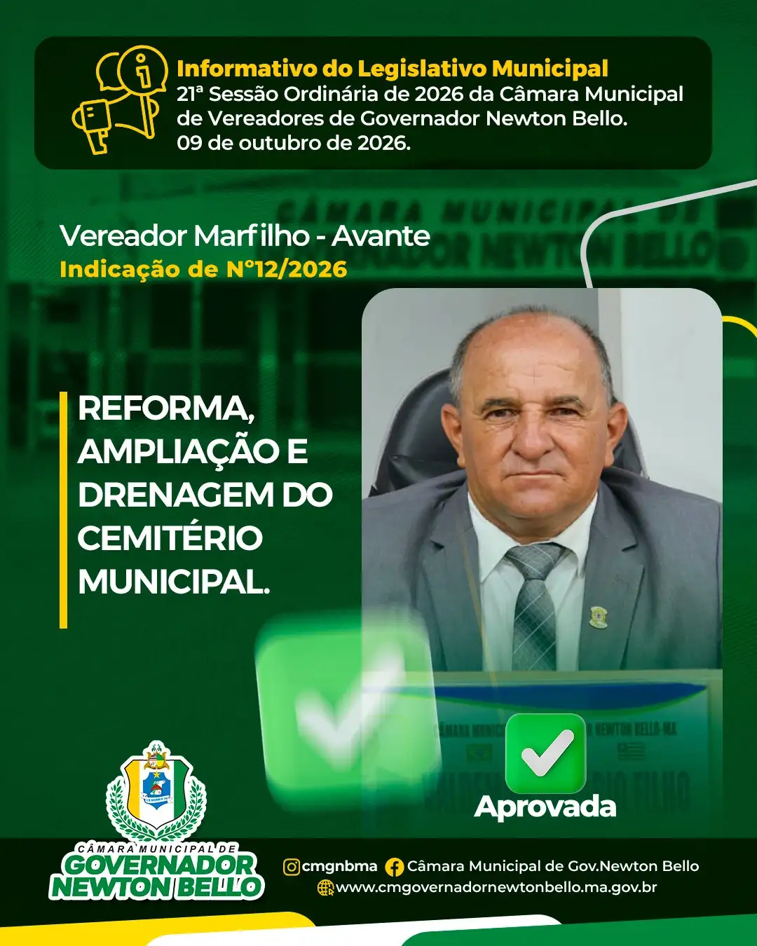 Indicações Aprovadas na 21ª Sessão Ordinária de 2026.