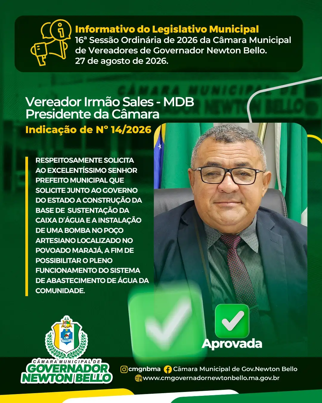 Indicações Aprovadas na 15ª Sessão Ordinária de 2026