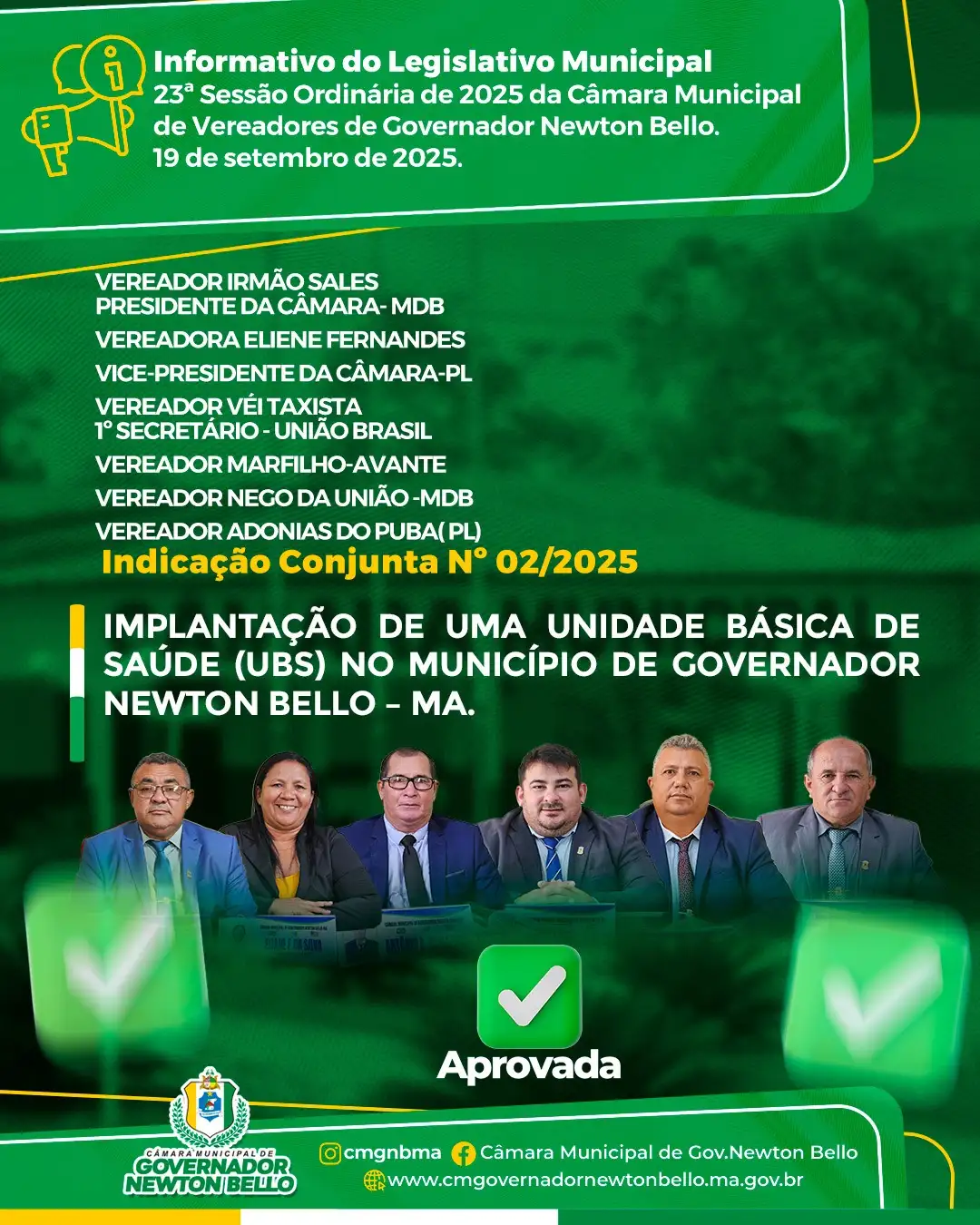 Indicações Aprovadas na 23ª Sessão Ordinária de 2025