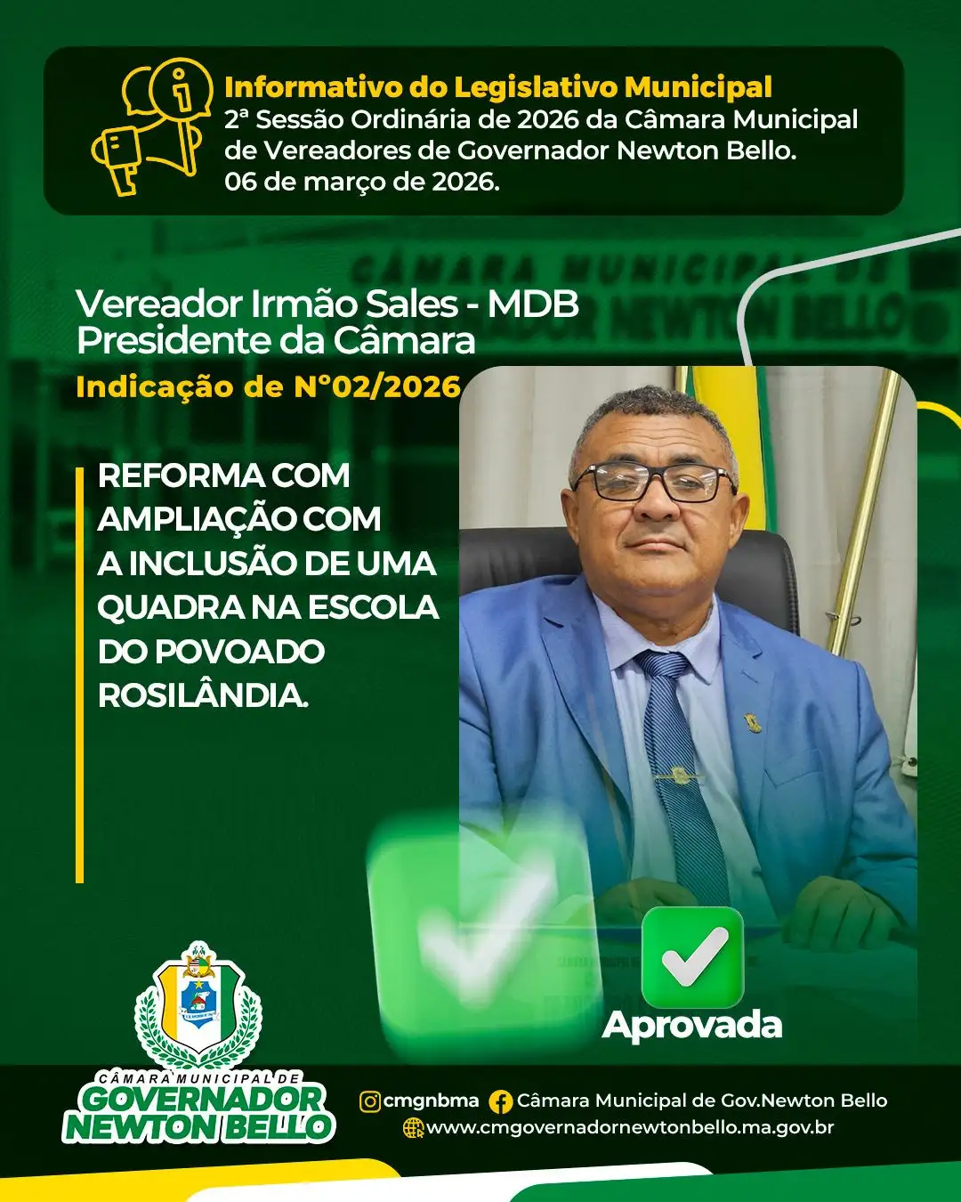 Indicações Aprovadas na 2ª Sessão Ordinária de 2026