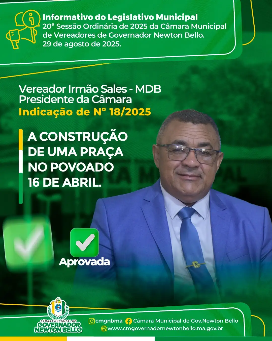 Indicações Aprovadas na 20ª Sessão Ordinária de 2025